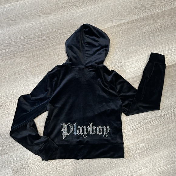 PLAYBOY Black Hoodie Sweater Size M - Picture 2 of 5